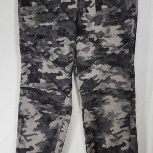 NWT Spanx Stretch Twill Cargo Jogger Pants Women Size Small Camo Black/Grey